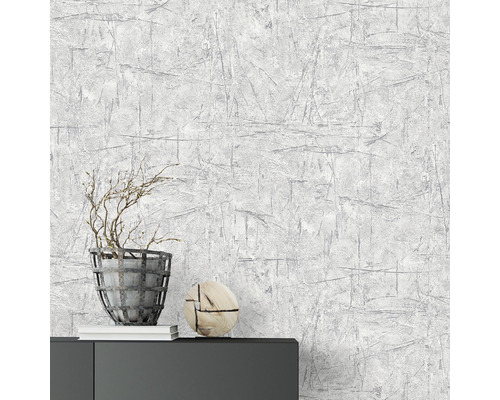 Behang met steenlook in een interieur