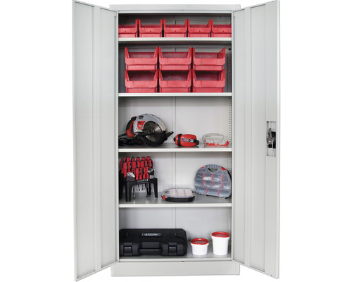 Open gereedschapskast met gereedschap en bakken