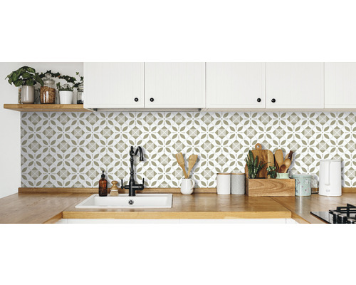 D-C-FIX Wandbekleding PVC Ceramics tegeloptiek 67,5x400 cm Spoelbak met patroontegels en keukengerei