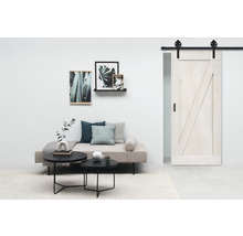 BARNDOOR set op maat vintage wit z-brace + spaak rail-thumb-0