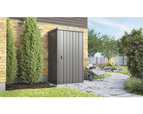 Metalen tuinkast voor een huis met tuin