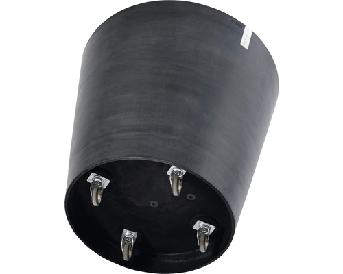 Zwarte plantenbak met wielen voor buiten