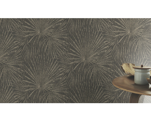 Behang met palmenbladmotief