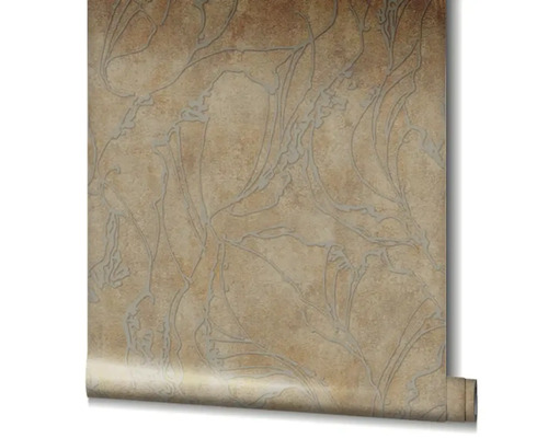 Rol beige vinylbehang met bloemmotief voor wanddecoratie