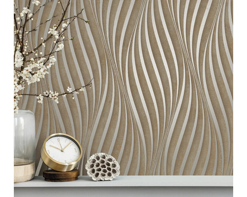 Decoratief behang met golvend patroon