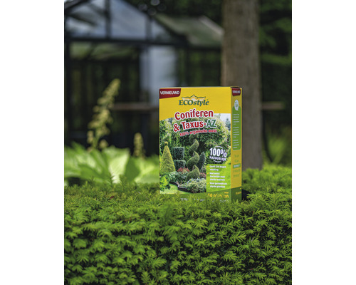 ECOstyle Coniferen & Taxus-AZ meststof verpakking in de tuin