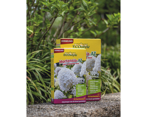 Twee verpakkingen EcoStyle Hortensia-AZ meststof