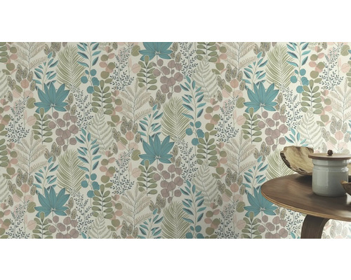 Behang met plantenmotief