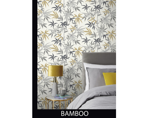 Slaapkamer met bamboe behang