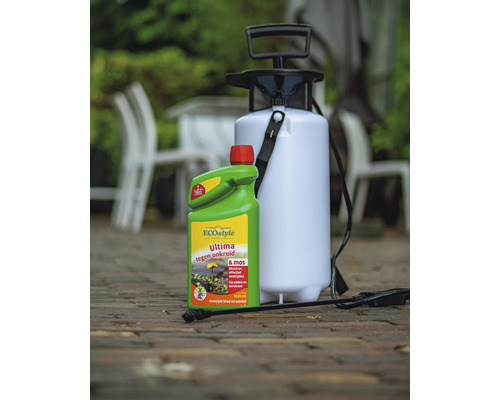 Drukspuit met onkruid- en mosverwijderaar