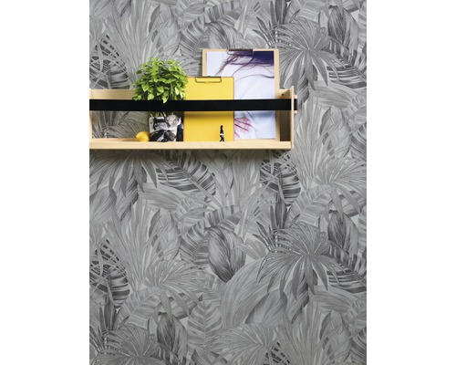 Wanddecoratie met bladerpatroon en plank