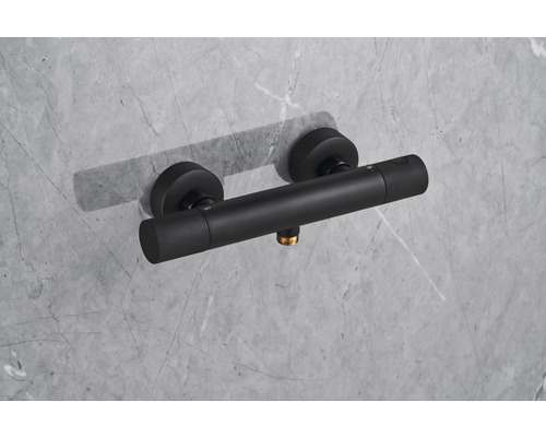 Zwarte douchethermostaat voor wandmontage