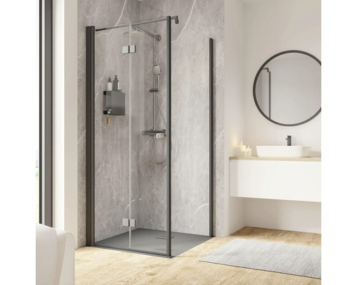 SCHULTE Douchedeur met zijwand ExpressPlus Garant 2.0 zwart 90x90 cm helder glas SCHULTE Douchedeur met zijwand ExpressPlus Garant 2.0 zwart 90x90 cm helder glas