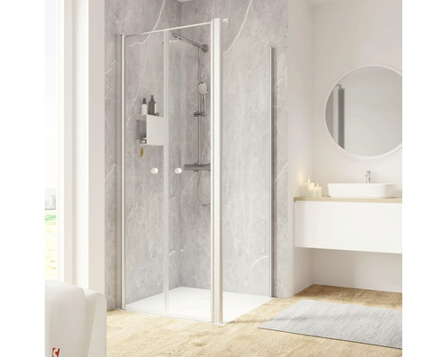 SCHULTE Douchedeur met zijwand ExpressPlus Garant 2.0 aluminium 90x90 cm helder glas SCHULTE Douchedeur met zijwand ExpressPlus Garant 2.0 aluminium 90x90 cm helder glas
