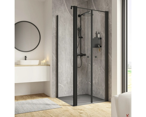 SCHULTE Douchedeur met zijwand ExpressPlus Garant 2.0 zwart 90x90 cm helder glas SCHULTE Douchedeur met zijwand ExpressPlus Garant 2.0 zwart 90x90 cm helder glas