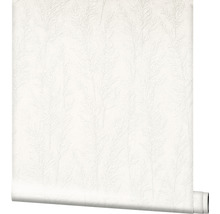 Witte rol behang met plantenmotief