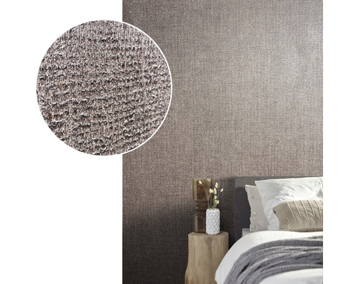 Textielbehang in slaapkamer met close-up van de textuur