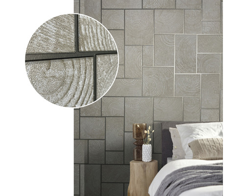 Wanddecoratie met houtlook panelen in de slaapkamer