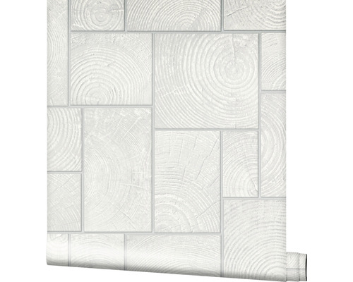 Behang met houten schijfpatroon