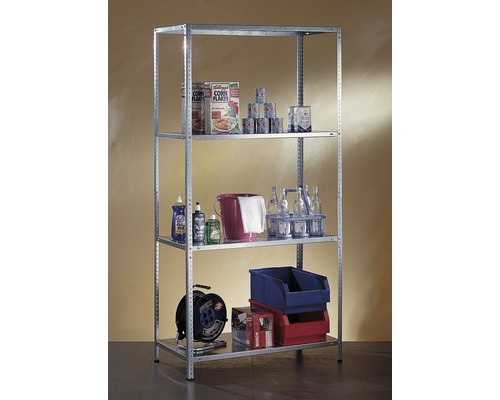 Metalen rek met vier niveaus voor het opbergen van spullen