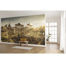 Lichte kamer met een fotobehang waarop het Forum Romanum staat afgebeeld.