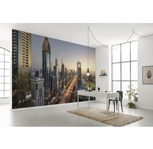Kantoor met fotobehang van een skyline