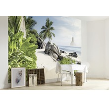 Fotobehang met strandthema in een lichte eetkamer