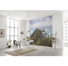 Kantoor met fotobehang van een kustlandschap met vuurtoren