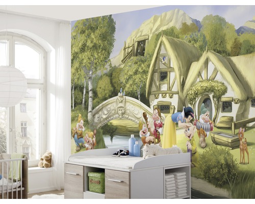 Kinderkamer met fotobehang Sneeuwwitje en de zeven dwergen