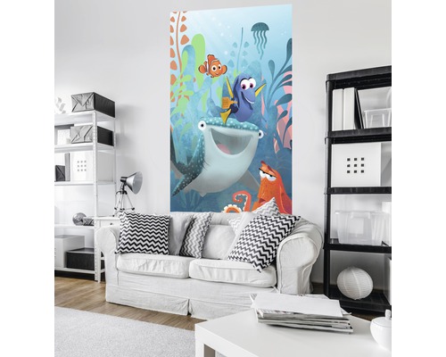 Fotobehang met Finding Nemo motief in de woonkamer