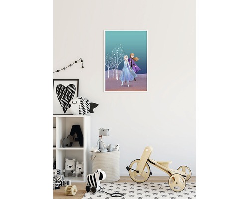 Illustratie van personages uit de film Frozen in de kinderkamer