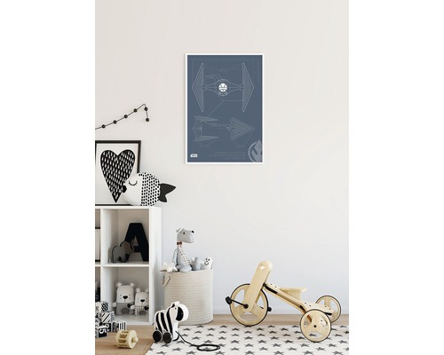 Star Wars TIE-jager blauwdruk poster in kinderkamer