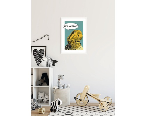 Ingelijste Star Wars poster met admiraal Ackbar en de quote ''It''s a Trap!''