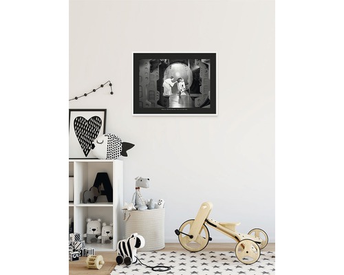 Decoratieve poster met zwart-wit motief in de kinderkamer
