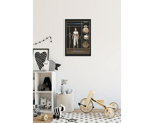 Decoratieve Star Wars Rey poster in kinderkamer
