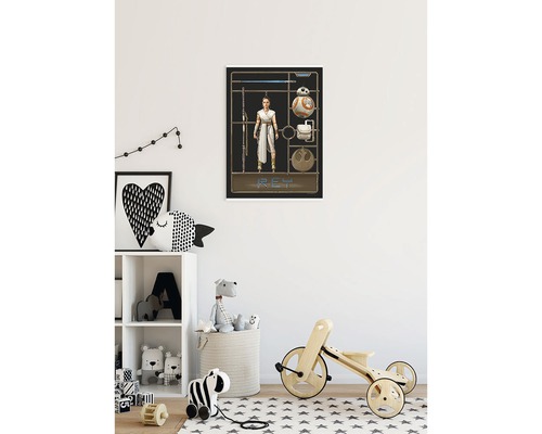 Decoratieve Star Wars poster met Rey in de kinderkamer