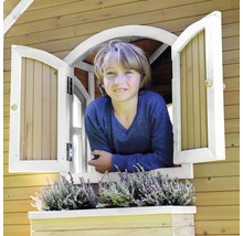 AXI Speelhuis Sarah bruin/wit met grijze glijbaan 370x191x291 cm