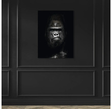 Zwart-wit gorilla portret als wanddecoratie