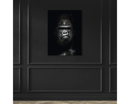 Zwart-wit gorilla portret als wanddecoratie