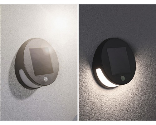 Solarlamp voor aan de muur met bewegingsmelder overdag en ''s nachts