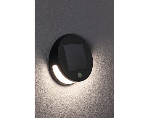 Zwarte solar wandlamp met bewegingssensor