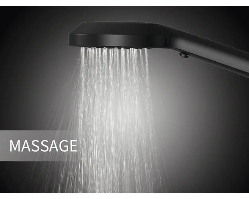 Douchekop met massagefunctie in werking