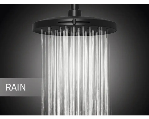 Regendouchekop met waterstralen