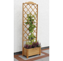 Houten bloembak met klimrek en beplanting