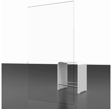 Duidelijke acrylglasbescherming met een zitmeubel op de achtergrond