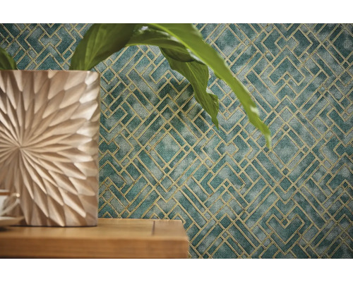 Behang met patroon met geometrische vormen in de ruimte