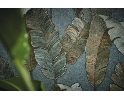 Close-up van een behang met bladerpatroon