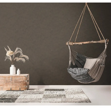 Hangstoel met kussen, vloerkleed en decoratie in een kamer