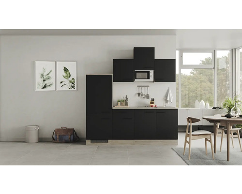 FLEX WELL Keukenblok Capri zwart 210x60 cm