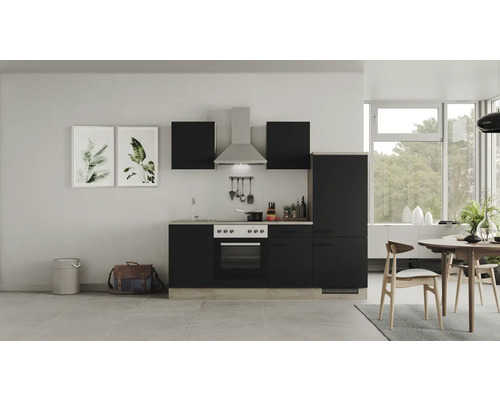 FLEX WELL Keukenblok Capri zwart 220x60 cm